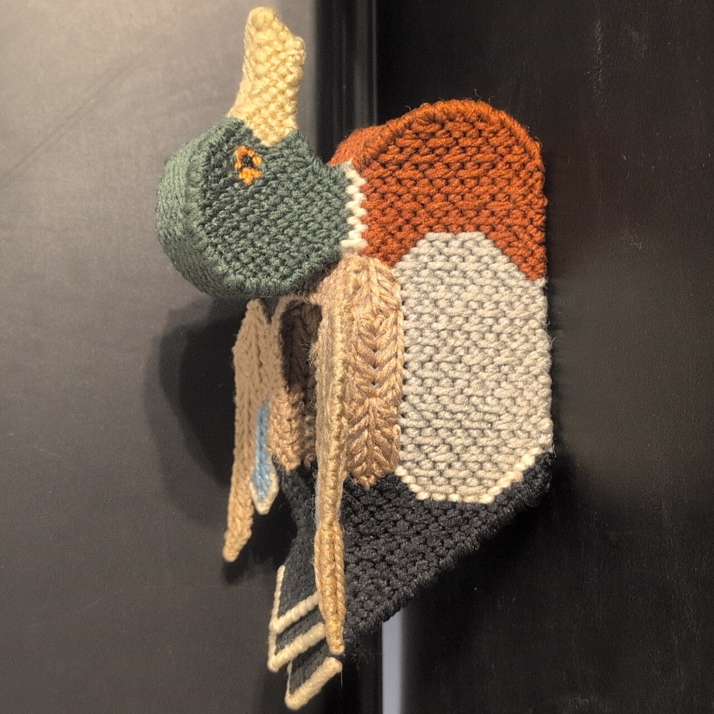 Vintage Needlepoint Mallard Duck Container Plastic Canvas - Picture 3 of 6